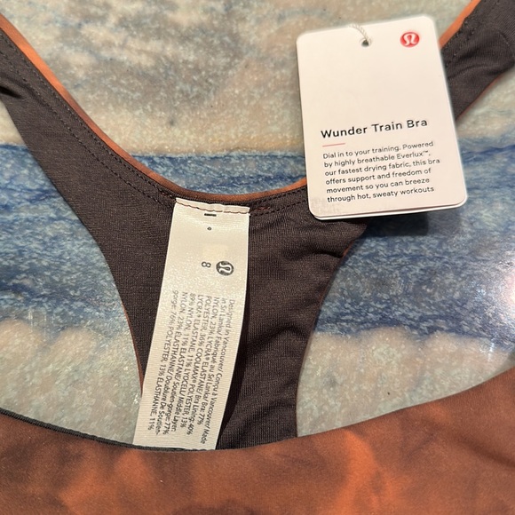NWT Lululemon Wunder Train Bra Diamond Dye Canyon Rock Graphite Grey 8 C/D Cup - Picture 7 of 10
